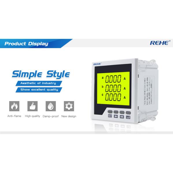 Slim type amp,volt,hz 96*96mm Three Phase LCD Multi-function digital panel Power Multimeters