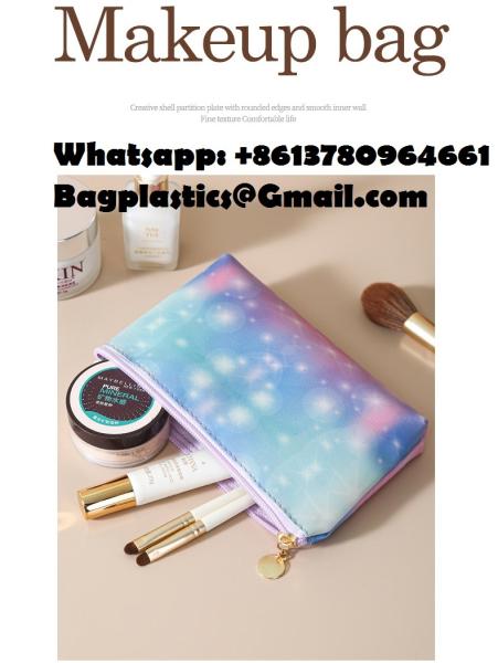 Toiletry Bag,Water Resistant Cosmetic Organizer For Bathroom, Quart Size Clear Iridescent Hard Shell Zipper Case For Toiletries,Portable Storage For Women Girls,Travel Essentials