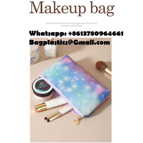 Toiletry Bag,Water Resistant Cosmetic Organizer For Bathroom, Quart Size Clear Iridescent Hard Shell Zipper Case For Toiletries,Portable Storage For Women Girls,Travel Essentials