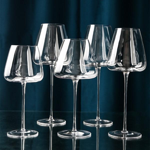 Handblown Crystal Burgundy Red Wine Glasses Lead Free 260ml