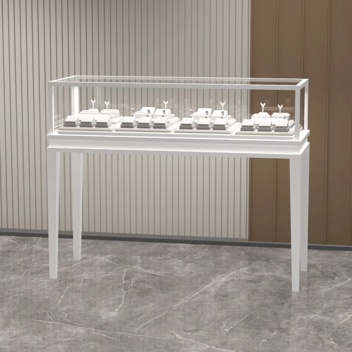 Modern LED Lighting Jewelry Display Cabinet with Customizable Eco-Friendly Design for Retail Stores