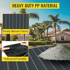 Commercial Grade Landscape Fabric, Garden Weed Barrier Fabric Heavy Duty, Geotextile Fabric Underlayment Gravel, Ground Cover Drainage Fabric, Weed Mat Cloth
