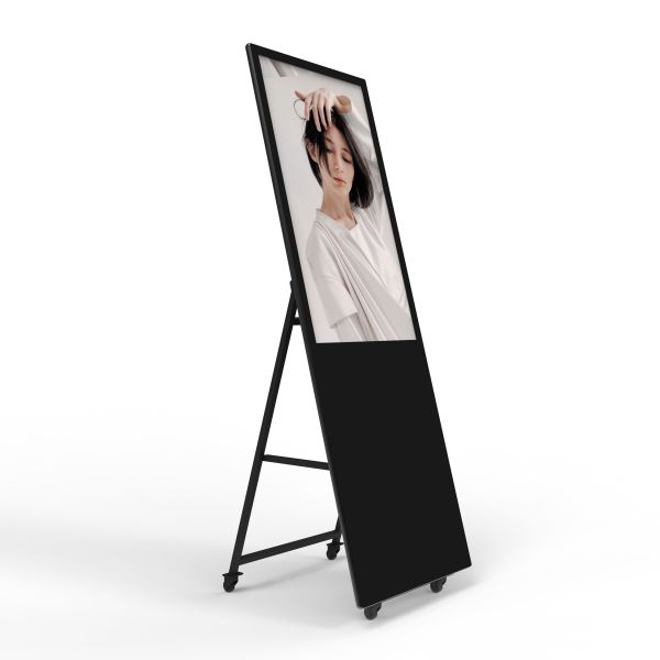 Portable Floor Standing 43 Inch Customized Digital Poster Android/Windows OS Cloud-Based CMS Elevator Airport Subway Education