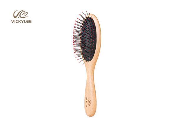 Slender Oval Shape 23cm Wooden Handle Hair Brush