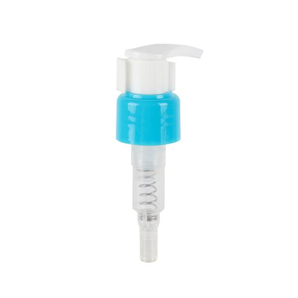 28/410 Sky Blue Left Right Clip Lock Lotion Pump Smooth Matte Plastic Lotion Pump