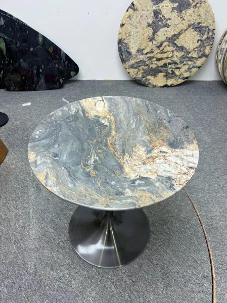 Palissandro Mesa de comedor de mármol azul de lujo redonda brasileña