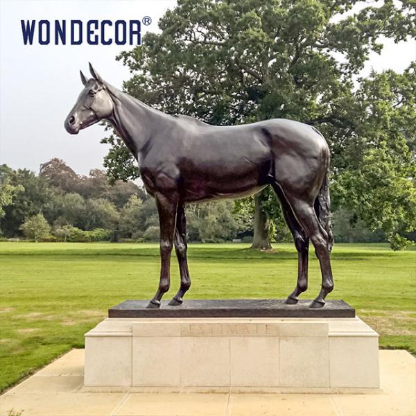 Tamaño de vida Estatuilla de caballos de pura sangre de bronce en inglés de metal realista de tamaño realista