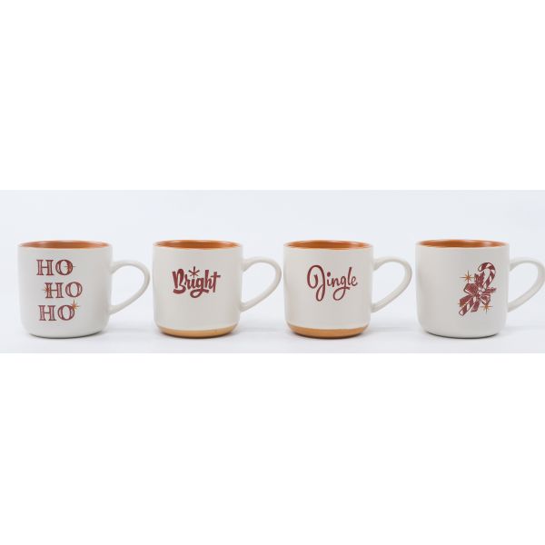 Vintage Farmhouse Christmas Ceramic Mug Assortment, 3 Series Holiday Coffee Cup Sets