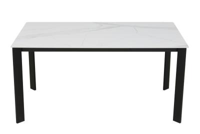 1500*850mm Mesa de jantar em cerâmica com base de metal preto de tipo fixo