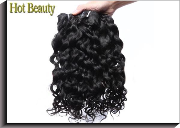 Full Tightened Water Wave Virgin Human Hair Extensions Healthy Natural Black 100G