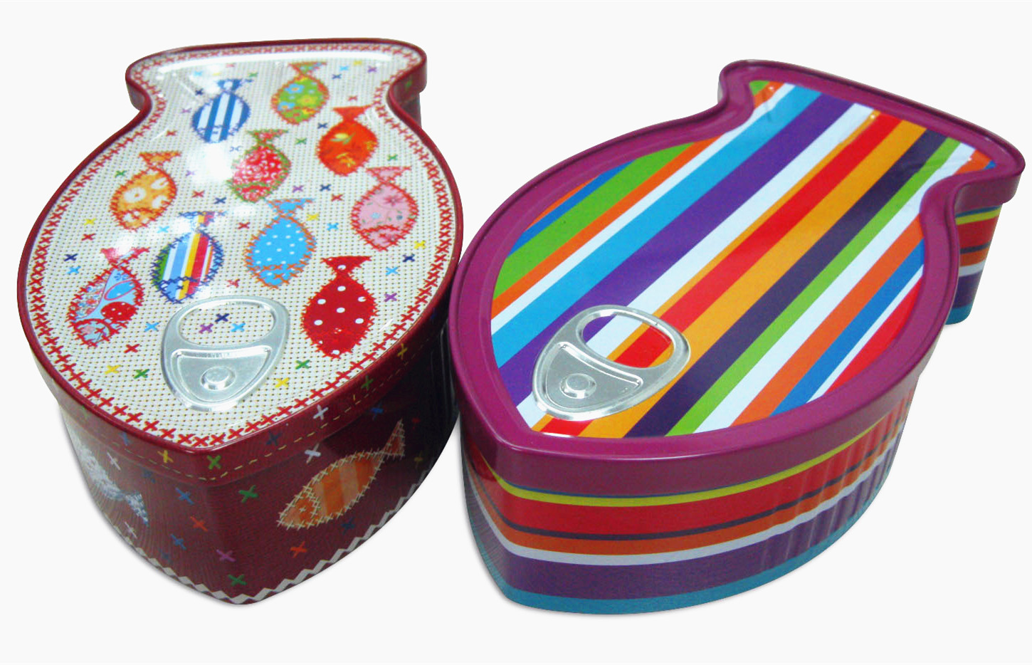 Metal Tin Containers Fish Shaped Environment - Friendly Large Cookies Tin Box