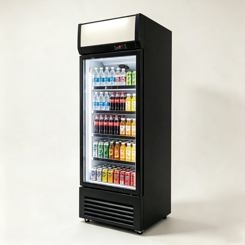 Commercial Glass Door Beverage Cooler with LED Lighting and Digital Temperature Controller for Customizable Advertising