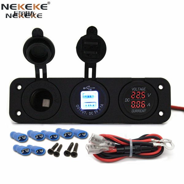 Waterproof 12V Marine Power Socket 3 In 1 with 200W Cigarette Lighter and PD Socket