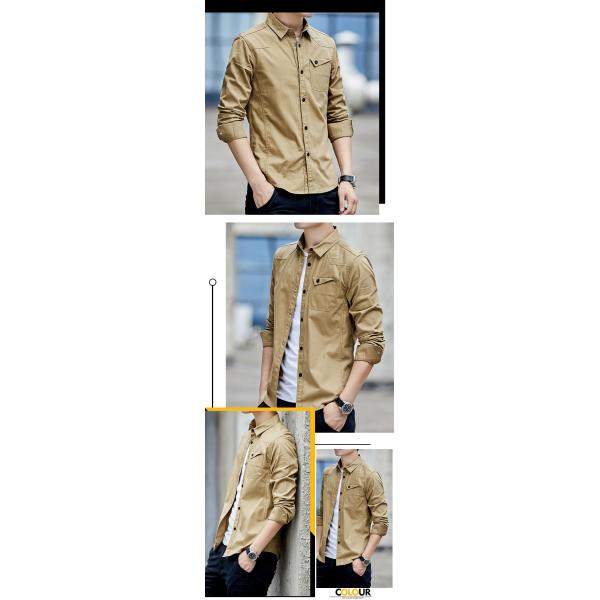 Camisas formales para hombres delgados en algodón teñido de material y construcción