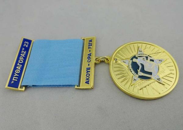 3.0mm Gold Plating Custom Medal Awards Zinc Alloy With Soft Enamel