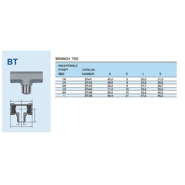 Estructura masculina de la camiseta de las colocaciones de tubo del acero inoxidable de la rama para el agua del gas de aceite