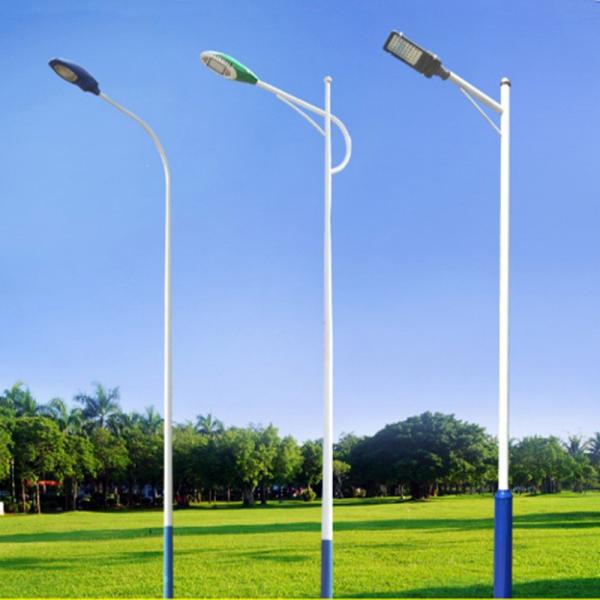 Custom Galvanized Steel Street Lighting Pole Anti Corrosion Finish