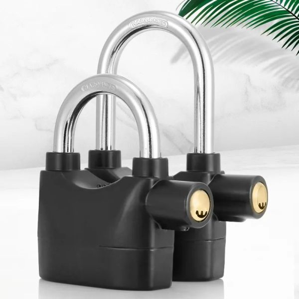 Wholesale Plastic siren alarm padlock 110db anti-theft heavy duty key padlock motorcycle alarm padlock