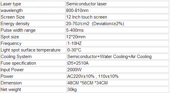 Portable 800-810nm wavelength 808 diode laser machine for hair removal