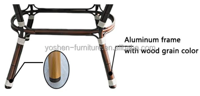 6 Seater Sturdy Aluminum Frame Oval Rattan Dining Table Outdoor for Hotel Resort Courtyard