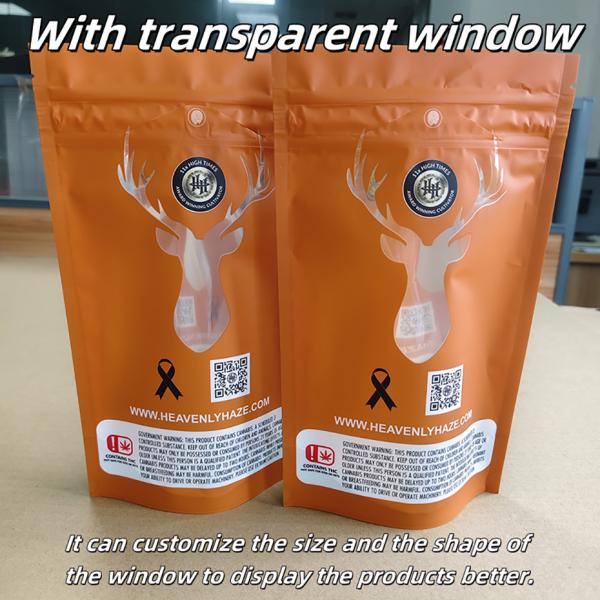 Customizable Full Color Printing Pattern Child Resistant Bags For Medicine Packaging With Special Visible Window.