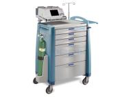 Chariot luxueux de secours médical avec les tiroirs centraux du total 6 de serrure de tiroir