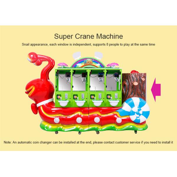 Coin Operated Colorful Snail Gift Machine 8 Players Toy Claw Machine For Kids