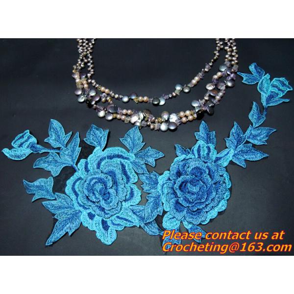 Diy sewing accessories handmade embroidered peony Flower Patch 3D flower motif applique