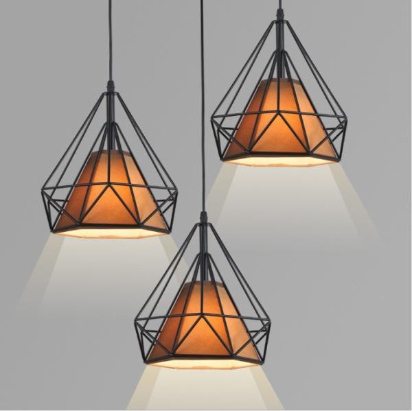 Diamond-shaped Iron Pendant Lamp, perfect for restaurants / dinning room / cafes,etc