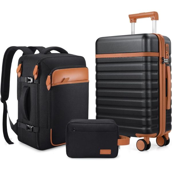 3pcs High Quality Travel Trolley 4 Wheels PC Luggage Trolley Suitcases  Sets for Long-distance Travel