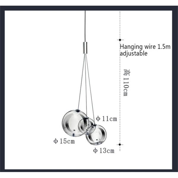 Royal Glass Ball Pendant Lamp Burst Multi-Light Pendant（WH-AP-608）