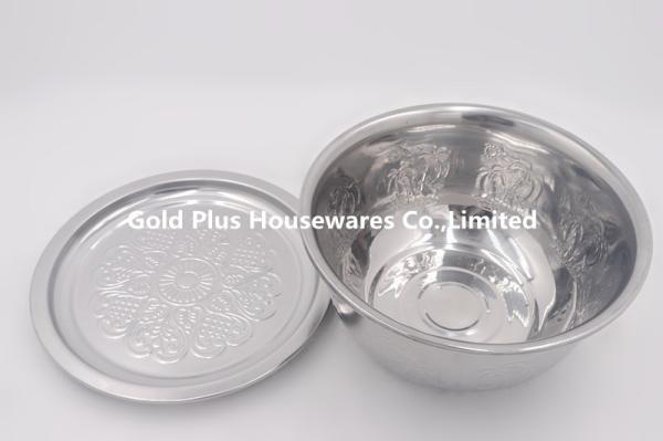 20cm Wholesale price big basin stainless steel oil lid basin kitchen water bowl round soup stock pot with cover