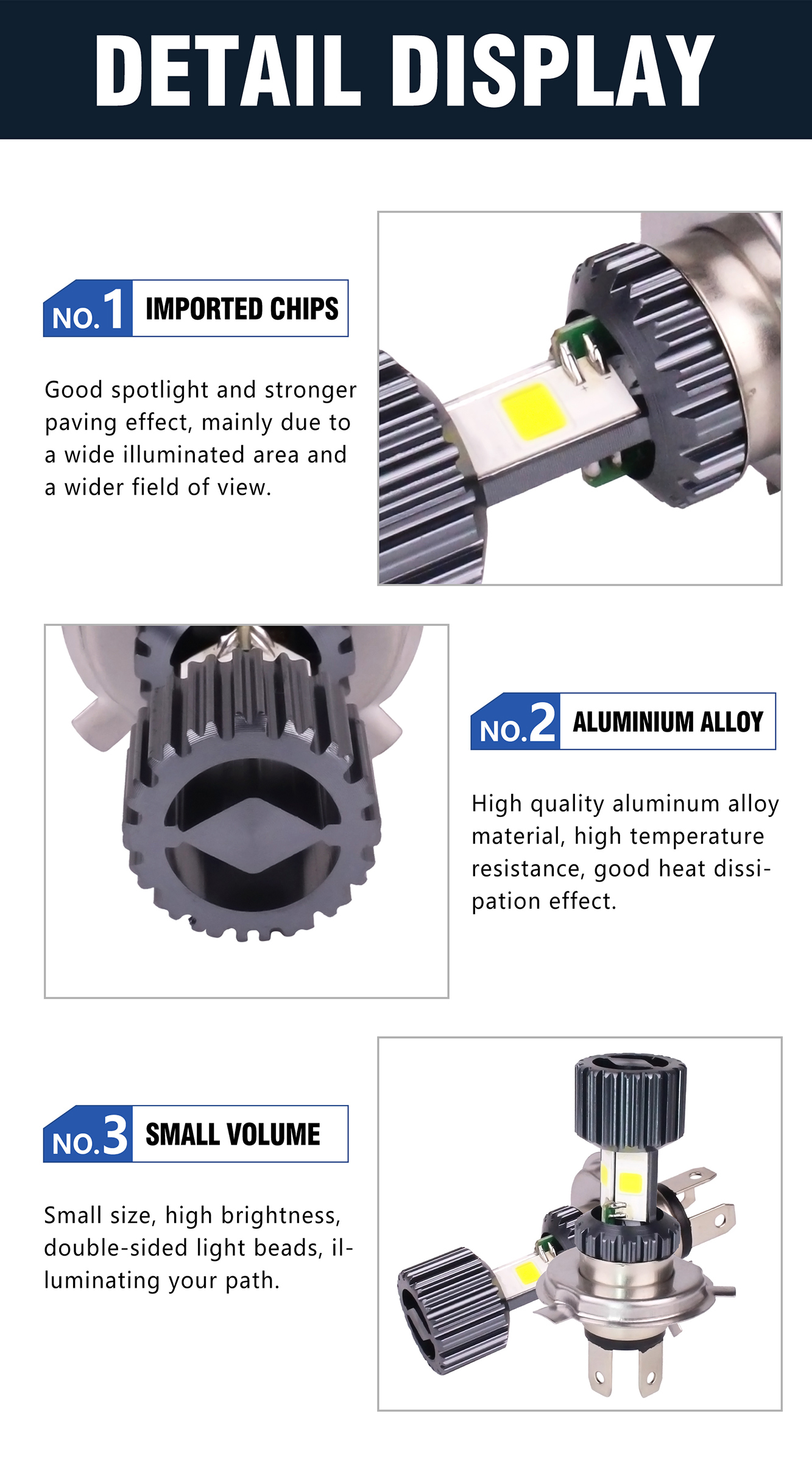3200K - 6500K Motorcycle LED Bulb 12W LED Bulbs For Motorcycle