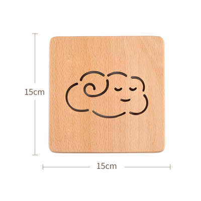 Square Round Tree Trivets Holder Luxury Design Style Wooden Heat Resistant Pads