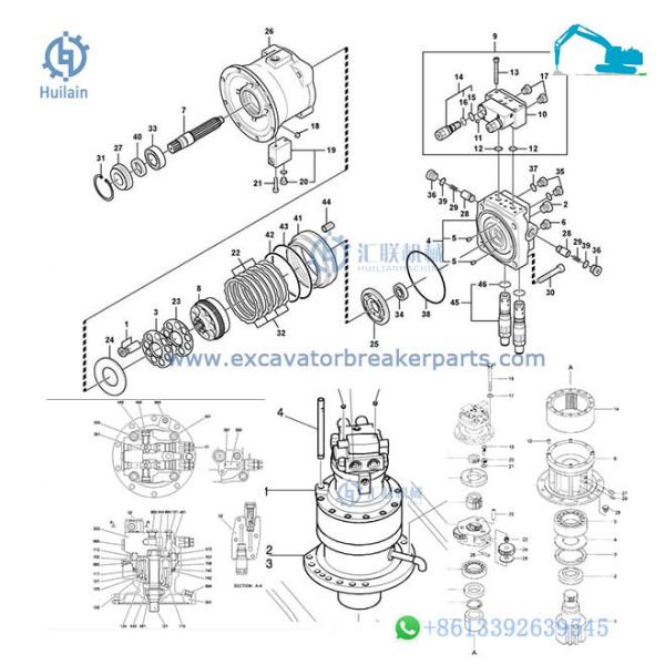 14634201 EC EC350E EC360B Excavator Swing Motor Hydraulic Parts VOE14634201
