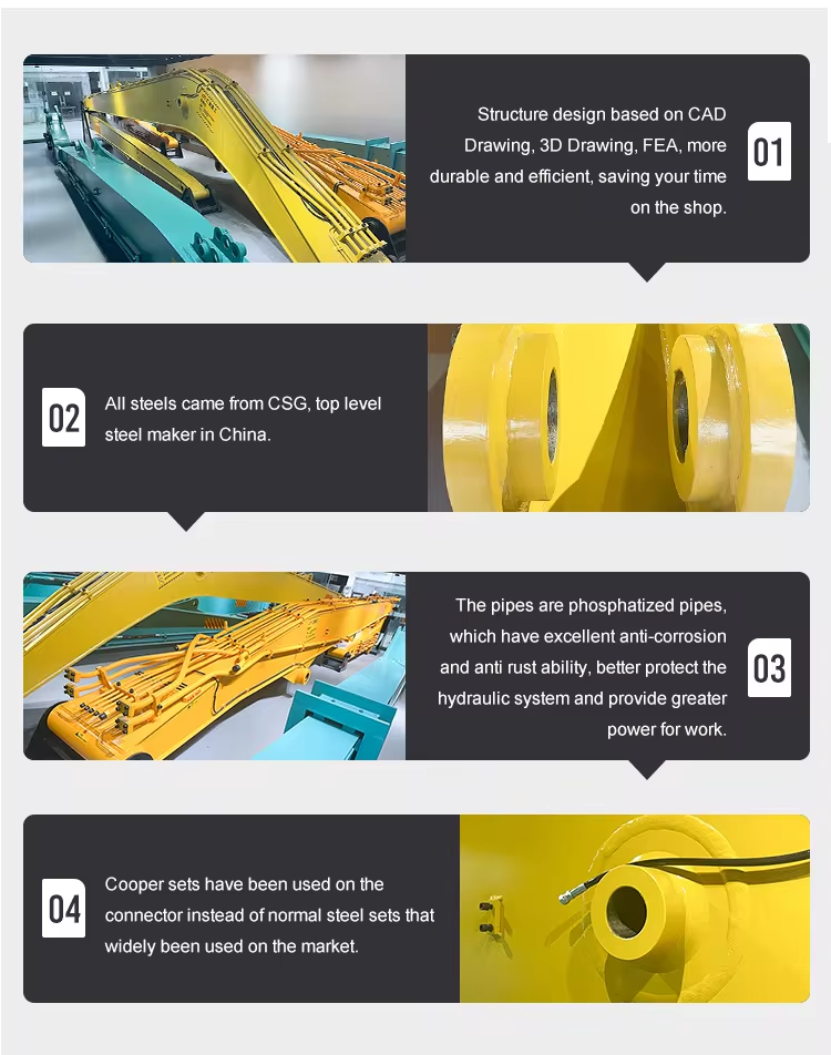 XDEM Excavator Extension Arm Telescopic Arm Extended Excavator Long Boom 40m Telescopic Lifting Boom