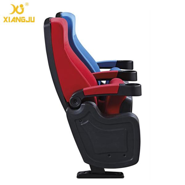 Geniune Leather High Density Molded Foam Movie Theater Seats With Cup Holder