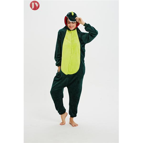 Wholesale Supersoft Fluffy Flannel Onesies Green Dinosaur Animal Pajamas Adult