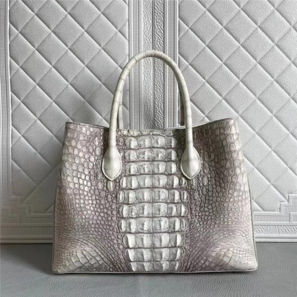 Lady Himalaya White Purse Authentic Alligator Skin Women Totes Handbag Real Crocodile Leather Female Large Shoulder Bag