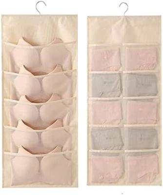 LIREX BRA DE armazenamento organizador com 10 bolsos, 1 embalagem de roupa interior dobrável organizador pendurado para guarda-roupa montagem de parede BRAHAN