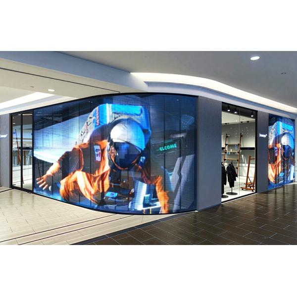 P6.25 Pixel Pitch Flexible LED Transparent Film Screen with 90% Transparency and IP67 Protection for Modern Shopping Centers