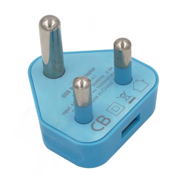 5V 2.1A USB Power Adapter for Mobile Phones with South African India Plug