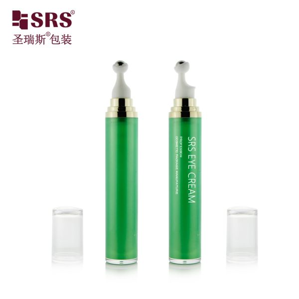 Massage Roller Acrylic Bottle Blue Green Pink Face Eye Cream Bottle With Pump Roller Bottle