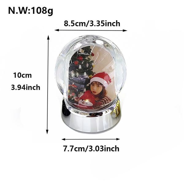 Personalized Sublimation Snow Globes Liquid Photo Frame Blank For DIY Printing
