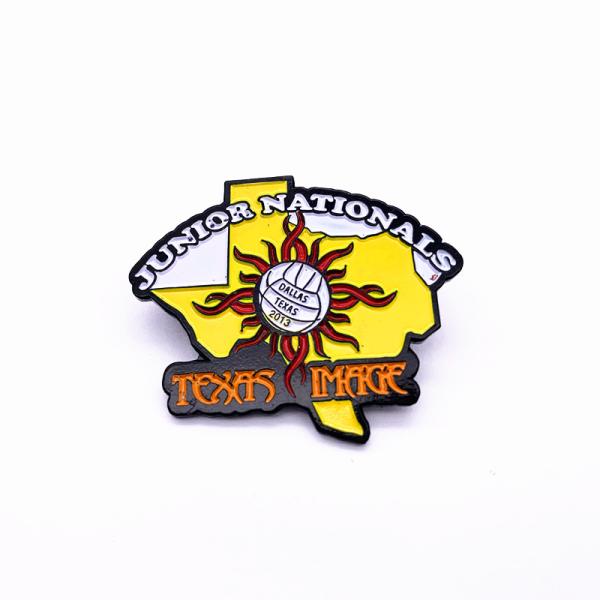 Free Sample Personalized Enamel Pins , Dye Black Metal Enamel Pins For Souvenir
