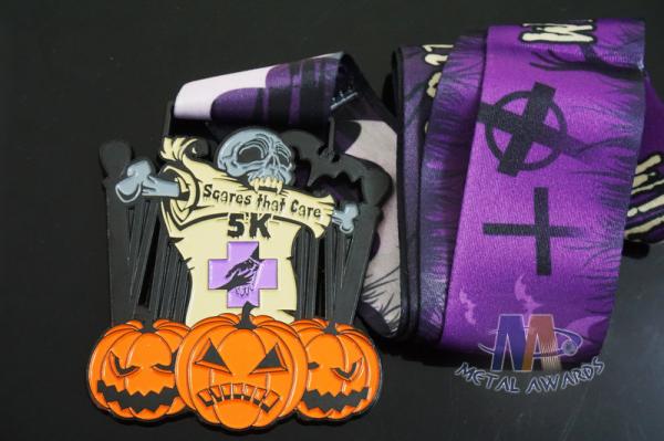 Halloween And Taekwondo, Shooting Sports Metal Award Medals With Colors And Black Nickel Plating