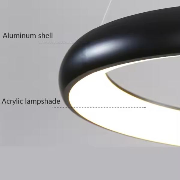 Iluminación LED moderna redonda acrílica blanca negra para ingeniería hotelera luces de techo colgantes brillantes