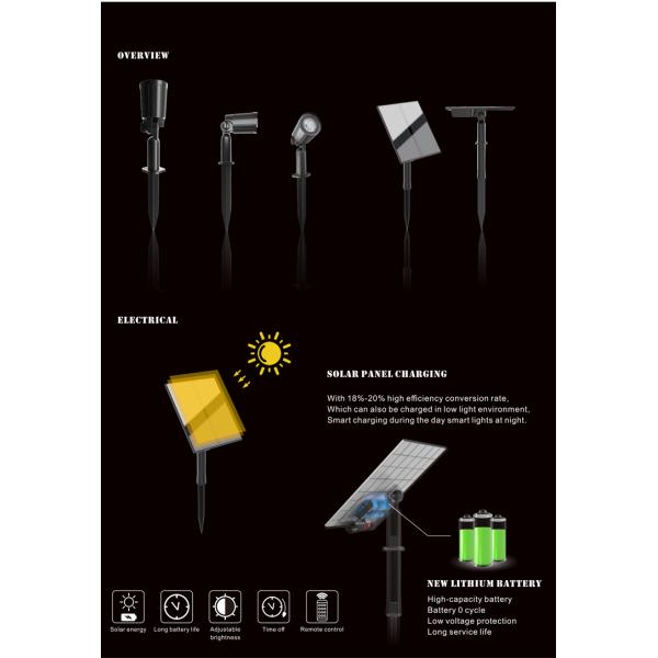 Six Heads IP66 LED Solar Pathway Lights 6500K For Outdoor Garden Walkway