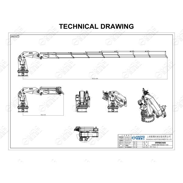 China Offshore Folding Hydraulic Dock Crane for Sale Marine Ship Deck Crane