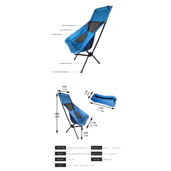 Heavy Duty Folding Camping Chair Support Steel Frame Fishing For Adults Beach Wheels